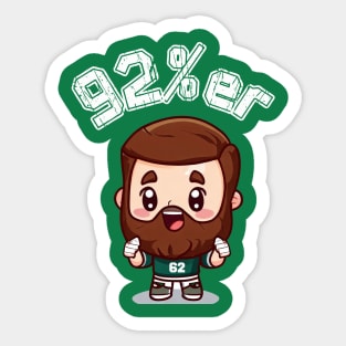 Jason Kelce 92%er New Heights Kawaii Sticker